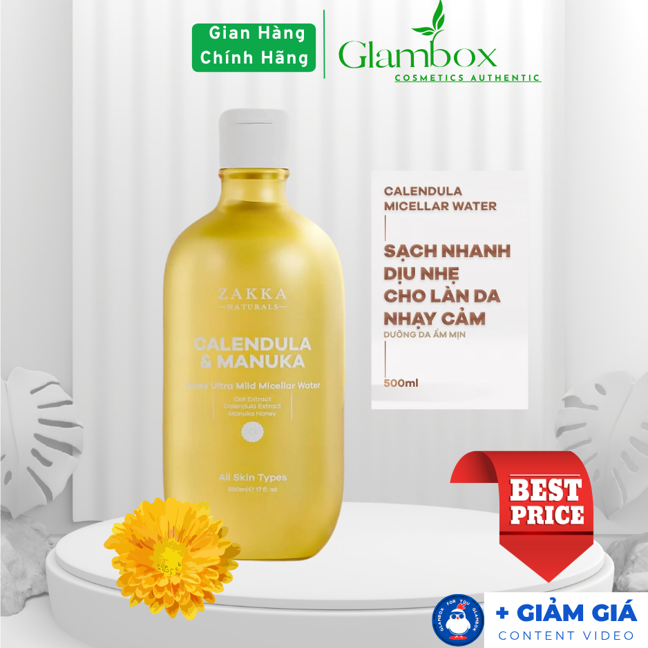 Nước Tẩy Trang Zakka Naturals Calendula Manuka Honey Ultra Mild Micellar Water 500ml