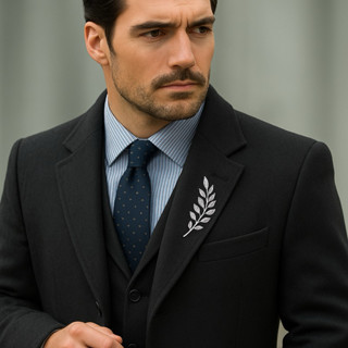 Ghim cài áo nhành lá màu bạc sang trọng – Phụ kiện thời trang unisex | RedLemon