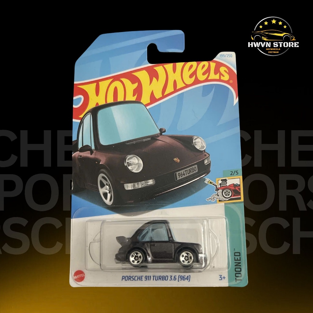 Xe mô hình Hotwheels Porsche 911 Turbo S Tooned màu tím