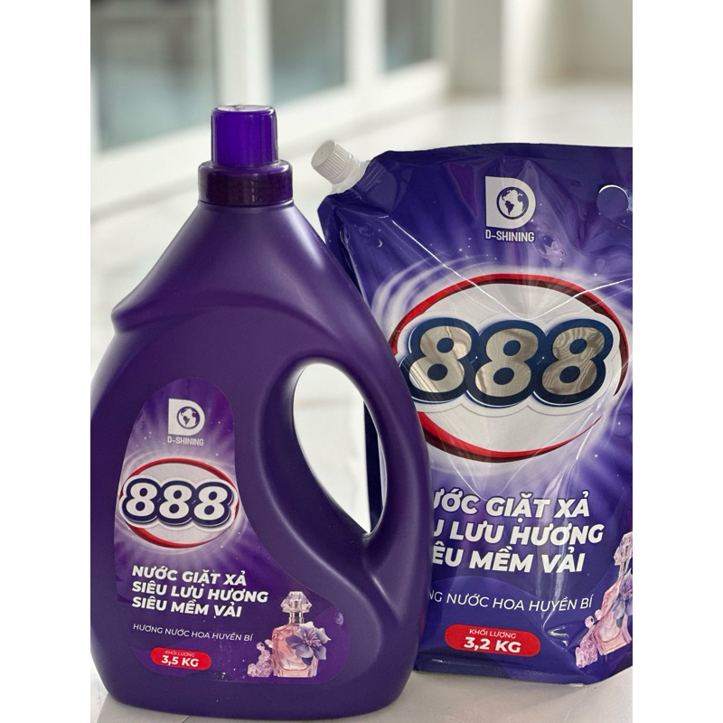[Mua 1 can tặng 1 túi] Nước giặt xả D-Shining 888 hương nước hoa huyền bí