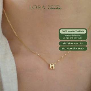   BH Trọn Đời  Dây Chuyền Mặt Chữ Thay Đổi Theo Tên Riêng Bạc S925 Mạ Vàng 24K LORA Thời Trang 
