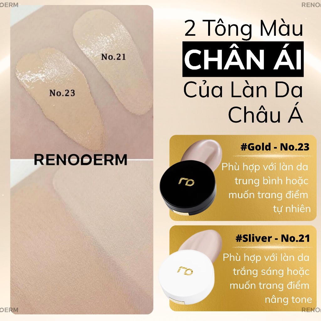 [MALL HÃNG] Phấn Nước Cushion RenoDerm DAY LONG BB CREAM SILVER Tone Sáng Che Phủ Cao Mịn Lì Phù Hợp Da Dầu Da Treatment | BigBuy360 - bigbuy360.vn