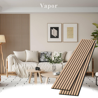 Tấm dán tường Lam sóng  gỗ VAPOR tiêu âm cao cấp decor góc setup, phòng khách, phòng ngủ
