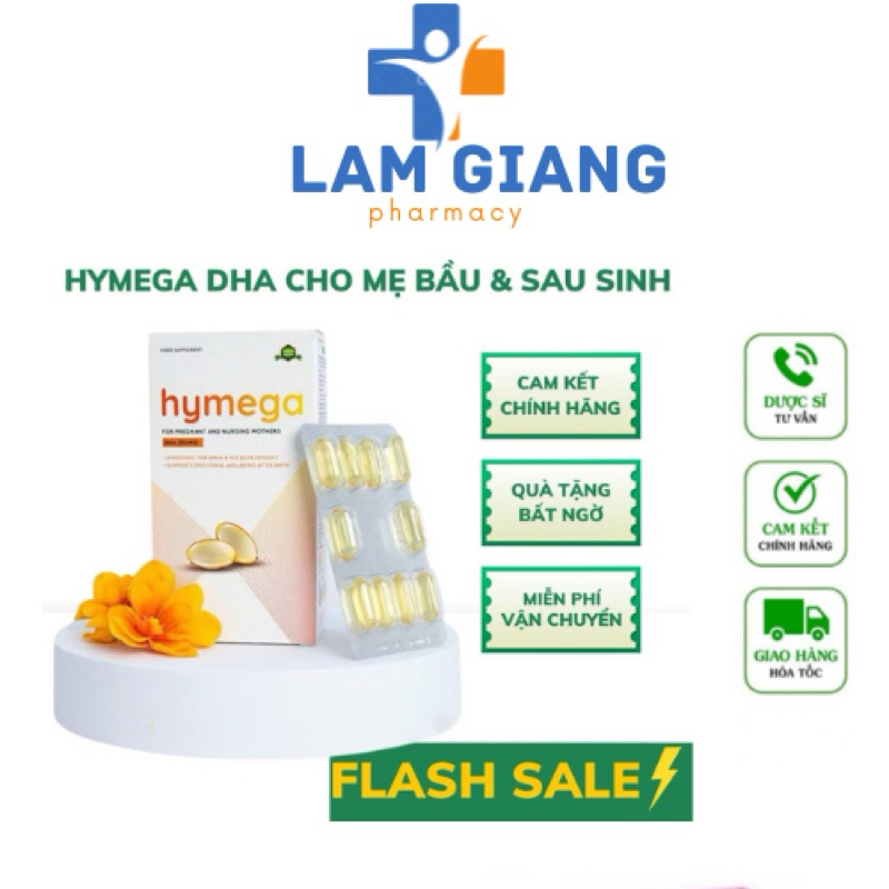 Hymega viên uống bổ sung DHA siêu tinh khiết cho mẹ bầu hộp 30 viên