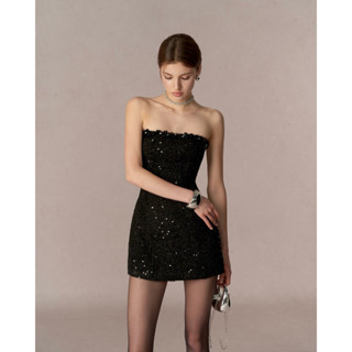  đầm cúp ngực dự tiệc sequin lấp lánh - Naomi dress - RED BEAN 