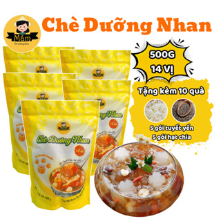 [COMBO 5 SET ĐẠI] Chè Dưỡng Nhan 14 Vị 500g Cô Mầm Foods Tea Nước Trà Sen - 1 Set Nấu Được 25-30 Chén