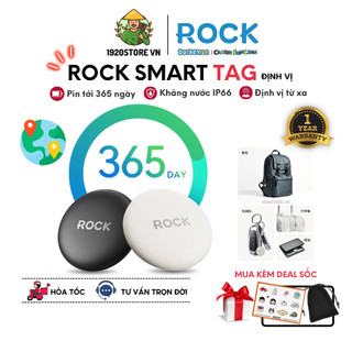Thiết Bị Định Vị ROCK Tag MFI Hoạt Động Với Ap.ple Find My, Nhỏ Gọn Tiện Lợi, Chống Bụi, Pin Tới 365 Ngày