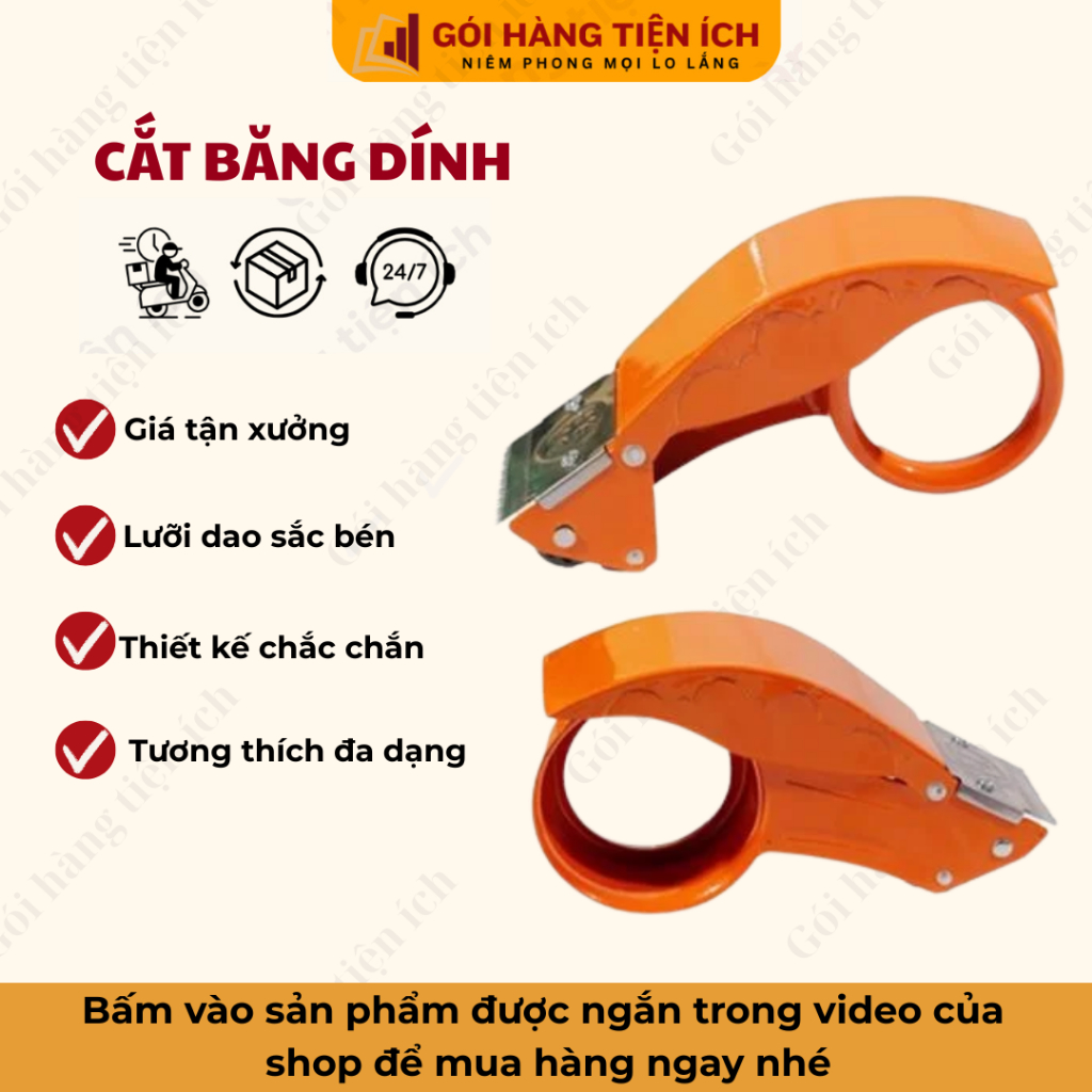 Cắt băng dính băng keo đóng hàng cầm tay đa năng siêu bền vừa cả 0,5 và 1kg  - Gói hàng tiện ích