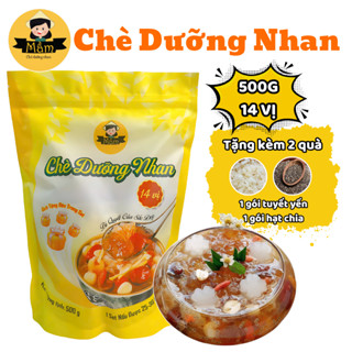 [SET ĐẠI 500g] Chè Dưỡng Nhan 14 Vị Nhiều Nguyên Liệu Cô Mầm Foods - Tặng Kèm ( 1 Túi Tuyết Yến Và 1 Túi Hạt Chia )
