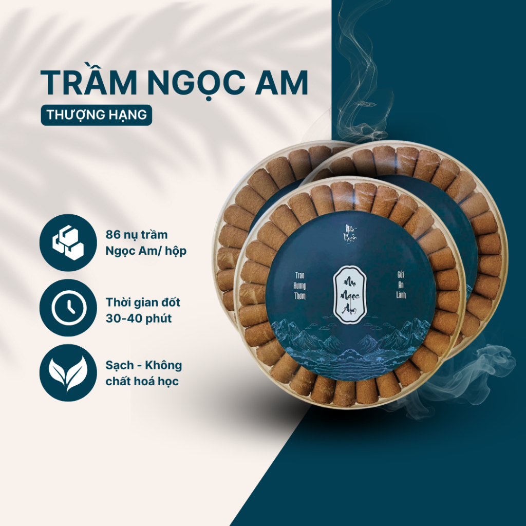 【COMBO 3 Hộp】Nhang Nụ Ngọc Am Nhã Uyển - TẶNG 1 đĩa hoa sen đốt trầm hoặc 1 hộp nhang Ngọc Am + 1 tú