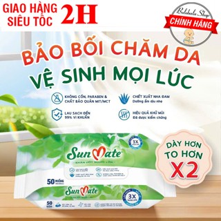 Khăn ướt SunMate gói 50 miếng 20x30cm Khăn ướt người lớn