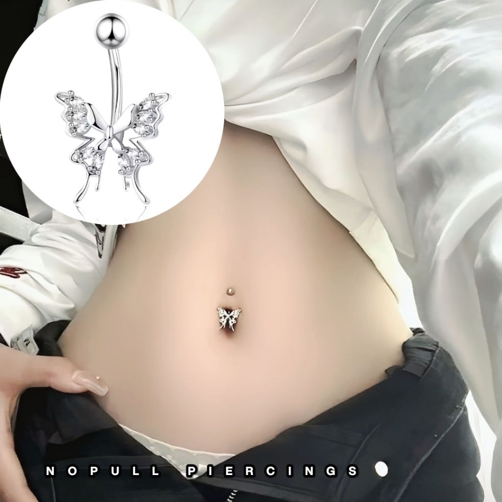 (1 chiếc) Khuyên Rốn Đính Đá - Khuyên rốn hình bướm - Khuyên Rốn Cao Cấp - Khuyên rốn sang chảnh