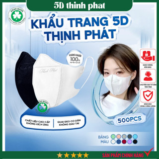 [Set 100 Cái ] Khẩu Trang 5D THỊNH PHÁT Kháng Khuẩn, Chính Hãng Hàng Cao Cấp Vải 3 Lớp Lọc Bụi Mịn.