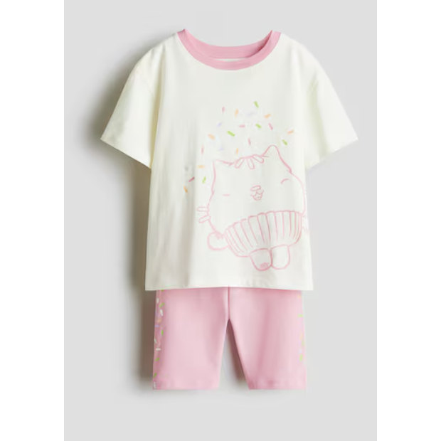 set bộ thô cộc kẻ vàng bé gái HM