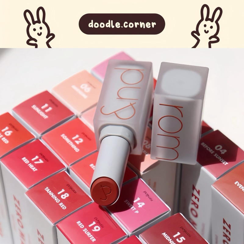 [Màu 01-23] Son thỏi lì Romand Zero Matte Lipstick Muteral Nude