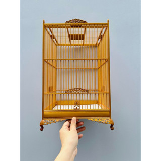 Lồng hút mật/vành khuyên gỗ kiềng size 25*40 combo đủ phụ kiện nậm móc + áo + cóng+ cầu shop lồng chim đôla huế