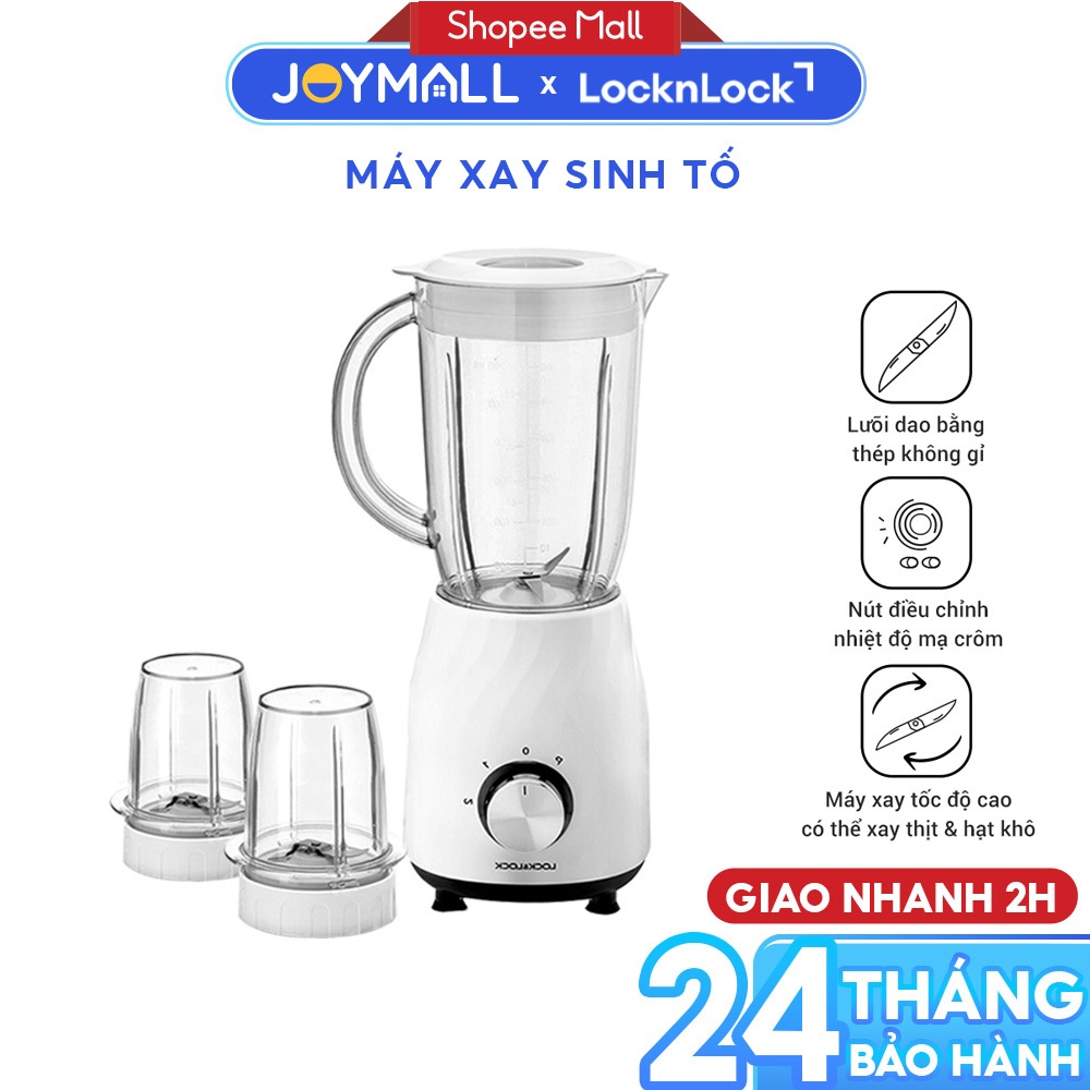 Máy xay sinh tố đa năng LocknLock Smart Blender 1.2L EJM462 - Hàng chính hãng, lưỡi  bằng thép không