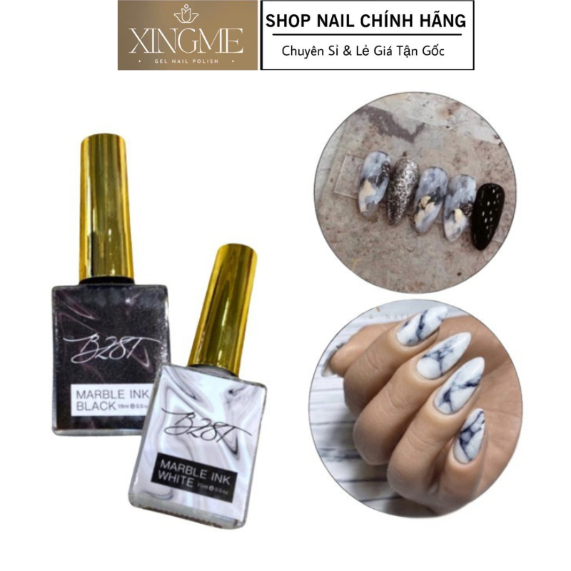 Loang cồn trắng đen B281, chai cồn loang vân đá [XINGME NAIL]
