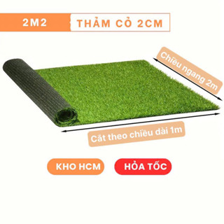 Cuộn cỏ nhân tạo 2m2 (2mx1m) chiều cao sợi 20mm, đế 2 lớp, trải sân vườn, sàn nhà, trang trí nhà