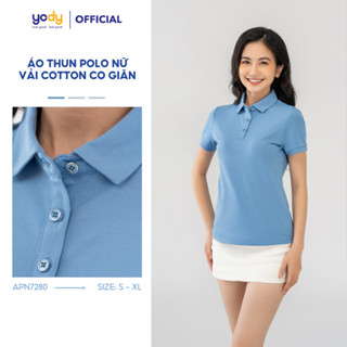 Áo Polo Nữ YODY Cotton Mắt Chim – Co Giãn Thoáng Mát – Chống Nhăn – Áo Công Sở Thời Trang Nữ Mùa Hè APN7280