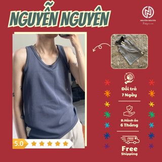Áo Ba Lỗ Nịt Ngực Tomboy Tròng Cổ Dáng Dài Thun Trơn Cotton Trắng Đen Nam Thể Thao Gym Bigsize Form Suông  Nguyễn Nguyên