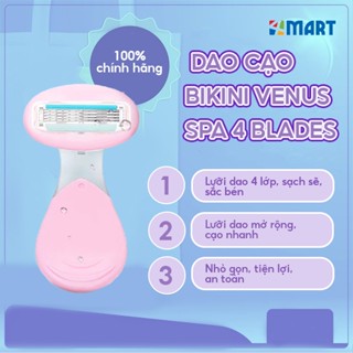 Dao cạo nữ, dao cạo bikini Venus spa 4 blades, cạo lông nách, lông tay chân, cạo lông nữ với lưỡi dao cạo lông kép.