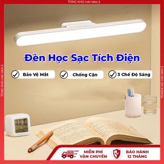 Đèn học  tích điện có remote để bàn bảo vệ mắt, đèn led gắn bàn học tích điện đa năng điều chỉnh xoay 80 độ bảo vệ mắt