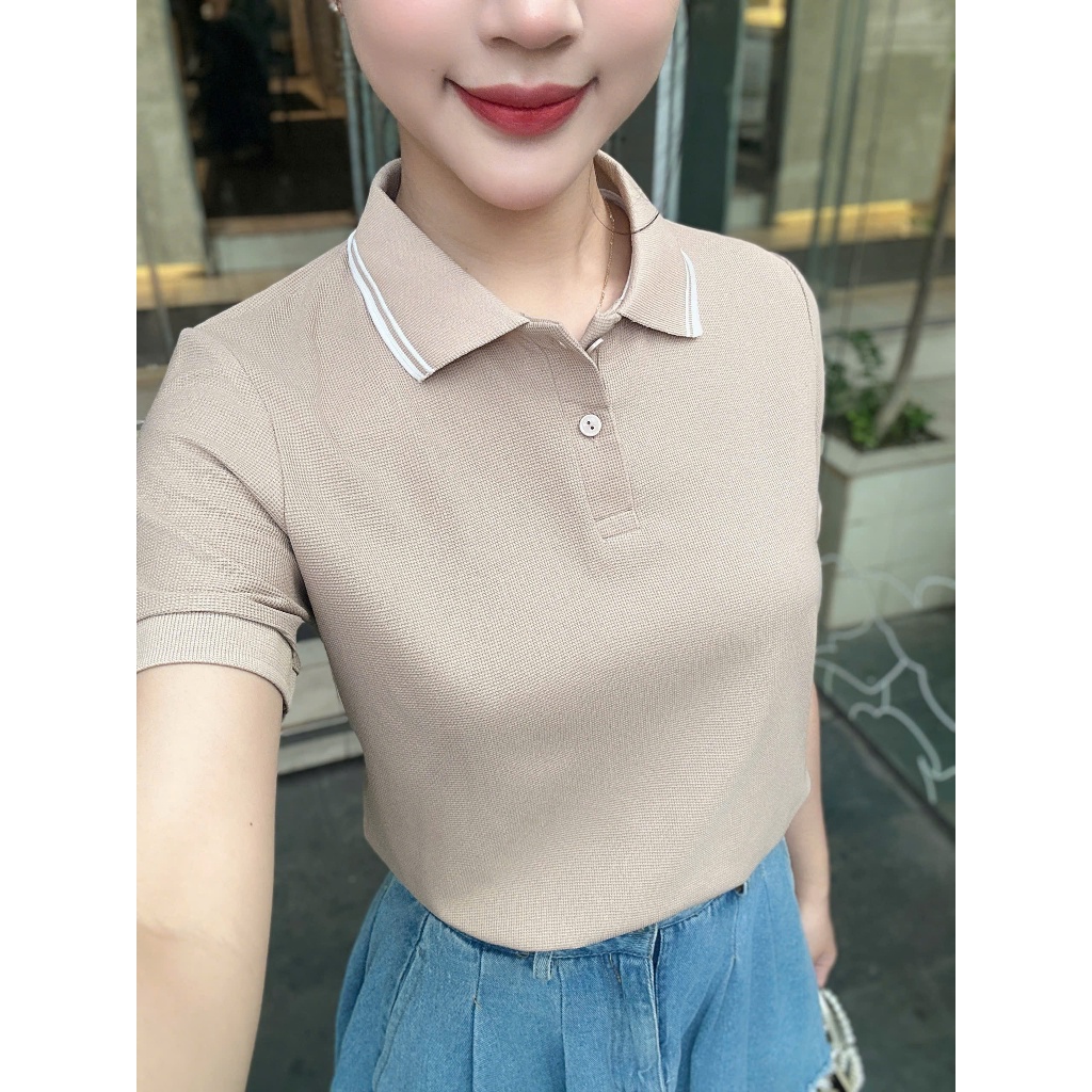 Áo thun polo nữ cổ áo 1 màu basicc ,sang trọng ,dễ phối đồ phù hợp du lịch ,công sở , picnic đủ size tới 85kg ( M11) Ver | BigBuy360 - bigbuy360.vn