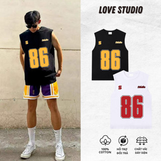 Áo TankTop Ba Lỗ Thể ThaoHọa Tiết 86 LoveStudio Nam Nữ Unisex Vải Cotton Dày Dặn Thoải Mái [BL21]