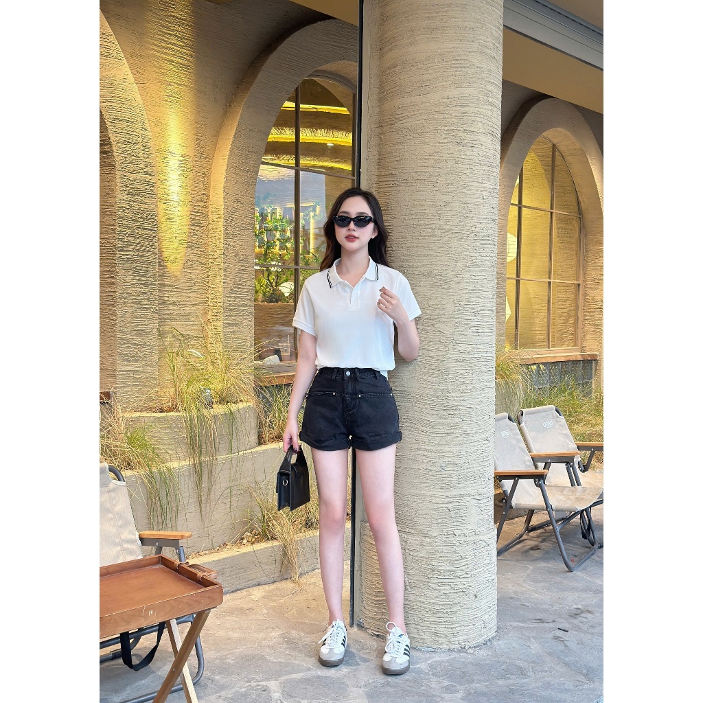 Áo thun polo nữ cổ áo 1 màu basicc ,sang trọng ,dễ phối đồ phù hợp du lịch ,công sở , picnic đủ size tới 85kg ( M11) Ver | BigBuy360 - bigbuy360.vn