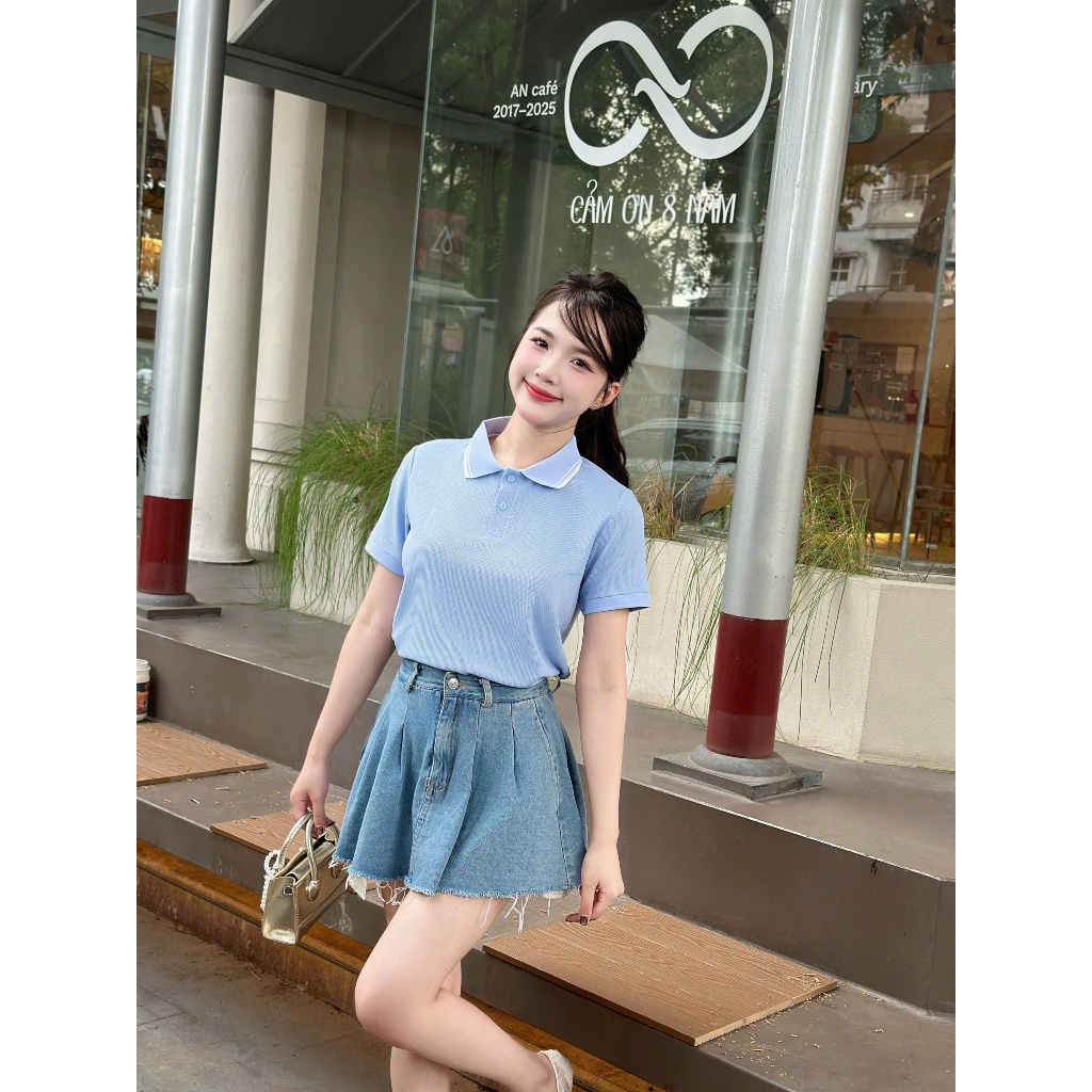 Áo thun polo nữ cổ áo 1 màu basicc ,sang trọng ,dễ phối đồ phù hợp du lịch ,công sở , picnic đủ size tới 85kg ( M11) Ver | BigBuy360 - bigbuy360.vn