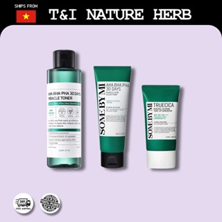 SOME BY MI Chăm sóc da - 3 Acid Rửa Mặt+Toner+Kem Chống Nắng Truecica - Sạch Lỗ Chân, Kiểm Dầu,Dịu Bảo Vệ