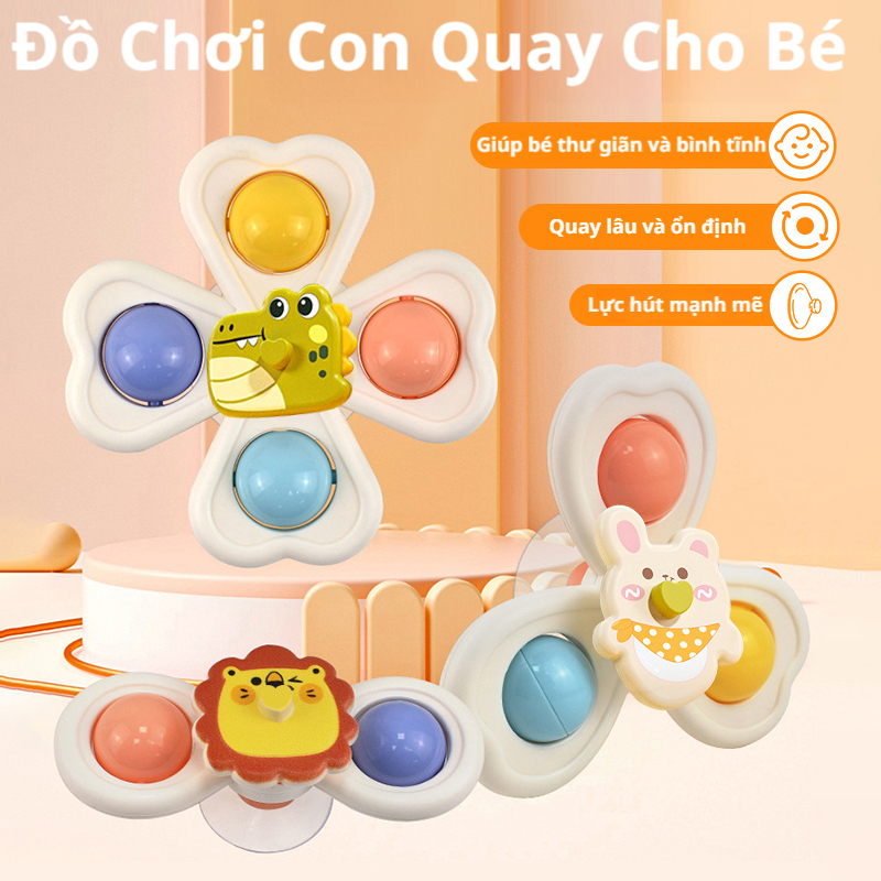 Set 3 con quay spinner đồ chơi con quay spinner vui nhộn cho bé, Con quay treo tường trẻ em 3 món