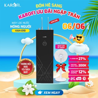 [TẶNG QUẠT] Máy lọc nước nóng nguội 10 lõi lọc Smax Karofi KAH-D10 2 màng RO  - Miễn phí giao lắp toàn quốc
