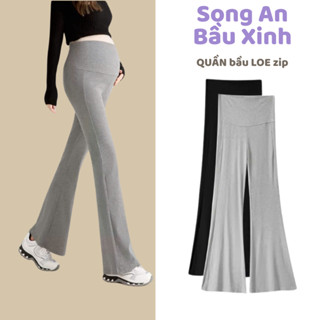  Song An quần BẦU dáng ống loe chất zip co giãn 4 chiều bigsize hack dáng thoải mái cho mẹ bầu 