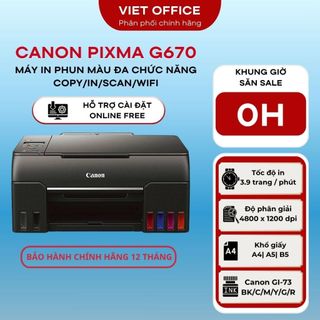 Máy In phun đa chức năng Canon G670. Kèm bộ mực 6 màu