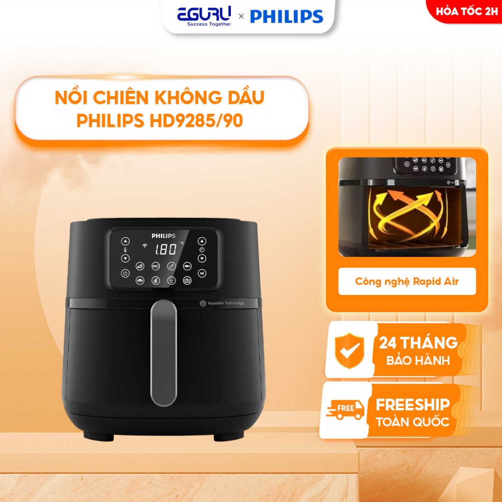 Nồi chiên không dầu Philips HD9285/90 Size XXL Wifi Connected - Hàng Chính Hãng