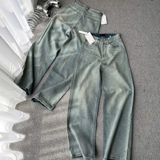 THE QUẠO - Quần Jeans Nữ Lưng Cao Ống Suông Dáng Dài Thêu Túi R0910_R536