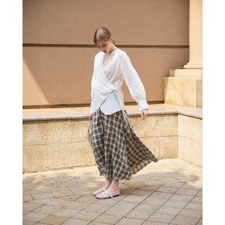 Chân váy INGRID mặc thường ngày hoạ tiết kẻ caro vintage KHÂU BY CQ