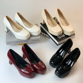 Giày cao gót VYARA-Mũi vuông đế đúp 9p sang trọng[GĐV]