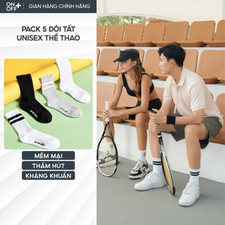 Combo 5 tất vớ nam nữ cổ cao Cotton Basic thoáng khí phong cách trẻ trung - ONOFF 15AR25A115-15AR24A114