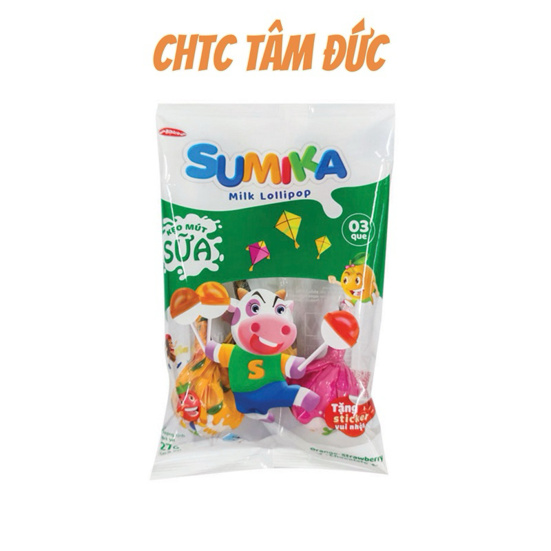 Kẹo mút Sumika  Sữa túi 450g Bibica