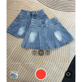 Chân váy denim nữ xếp ly TiQi Jeans V-283