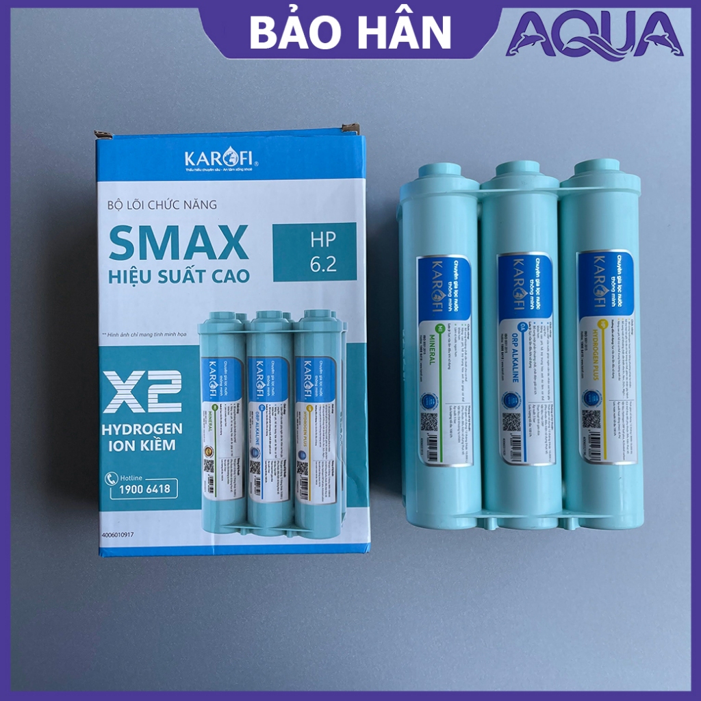 Bộ 6 lõi lọc chức năng tạo khoáng Karofi, Smax  HP 6.2 KAQ-U05, KAQ-U95, KAQ-O07, ERO100,... - Linh 