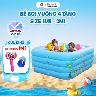 Bể bơi vuông cho trẻ em 4 tầng 1M8- - 2M1, hồ bơi cho bé phao bơi cho bé bể bơi cho bé