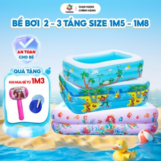 Bể bơi cho trẻ em hồ bơi cho bé phao bơi cho bé bể bơi cho bé 2 lớp 2-3 tầng size 1m5-1m8
