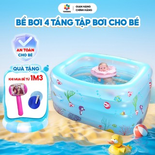  Bể Bơi chữ nhật 4 Tầng Cho Bé 1-5 Tuổi - Hồ Bơi Trẻ Em Cao Cấp Thiết Kế An Toàn 