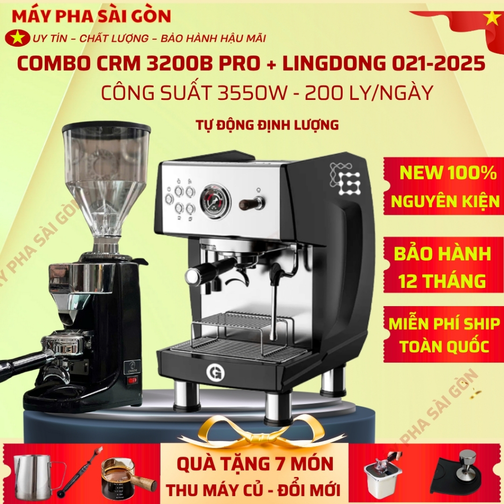 [ HCM ] Hỏa Tốc - Combo Máy Pha Cà Phê 3200B Pro + Máy Xay 021  Mẫu 2026 Nâng Cấp