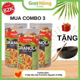 [Tặng Bộ Bát Muỗng Dừa] Combo 3 Granola Ăn Sáng Sạch Lành từ Nông Sản Giọt Nắng