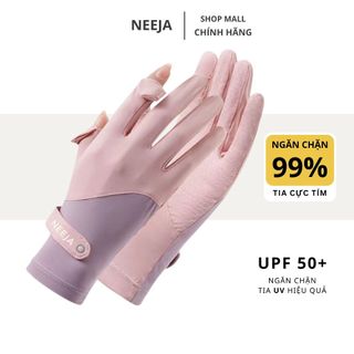  Găng Tay Chống Nắng NEEJA Ngăn Chặn Tia UV Chất Vải Lụa Thun Lạnh Co Dãn Thoáng Mát 